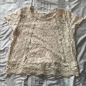 Lace ivory Crop top